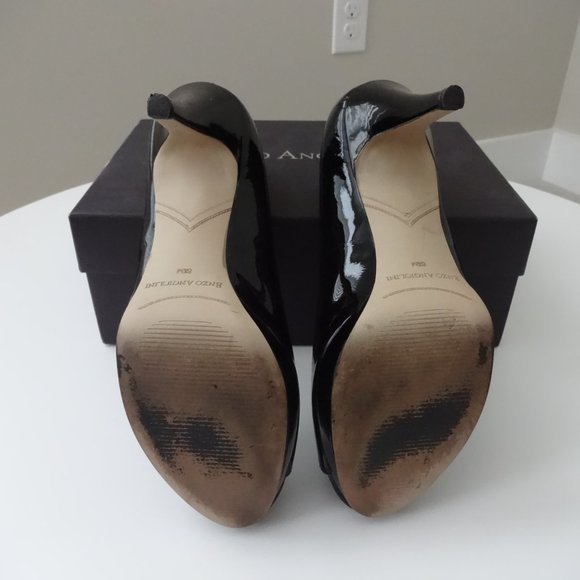 Enzo Angiolini Eademario Peep Toe Platform Heels (Black) - Picture 7 of 10